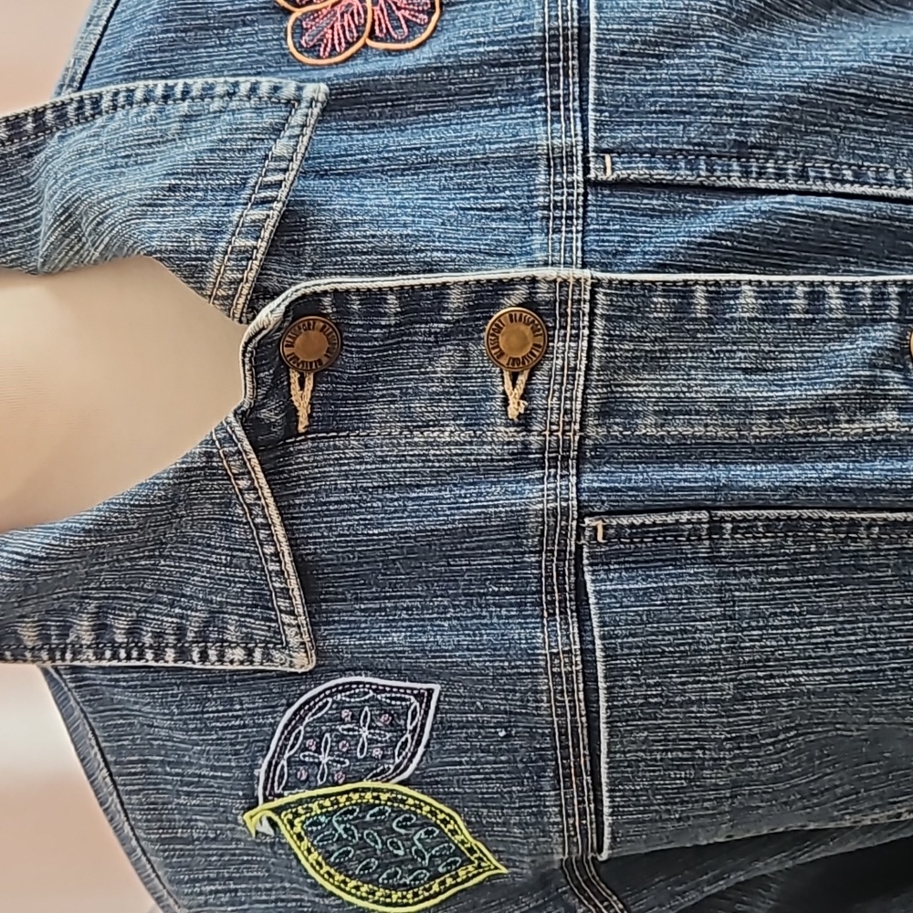 Vintage Embroidered Jean Jacket Bill Blass L
